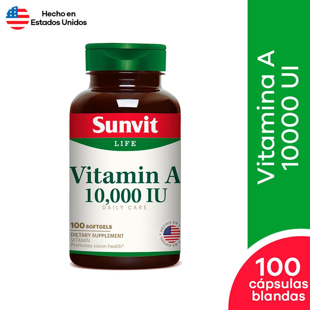 Sunvit Vitamin A 10000 UI - 100 Cápsulas blandas