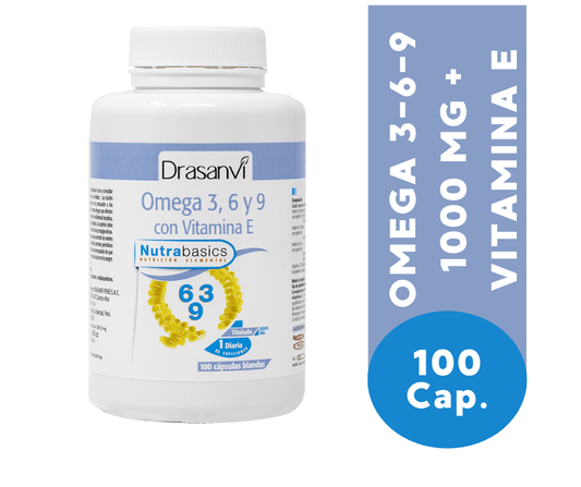 Omega 3-6-9 1000 mg + Vitamina E – Nutrabasicos Drasanvi (100 perlas)