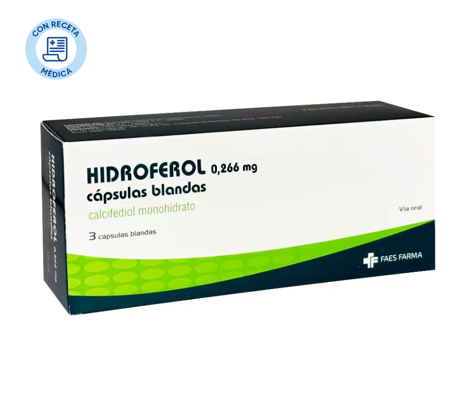 Hidroferol 0.266 mg  - 3 Cápsulas Blandas